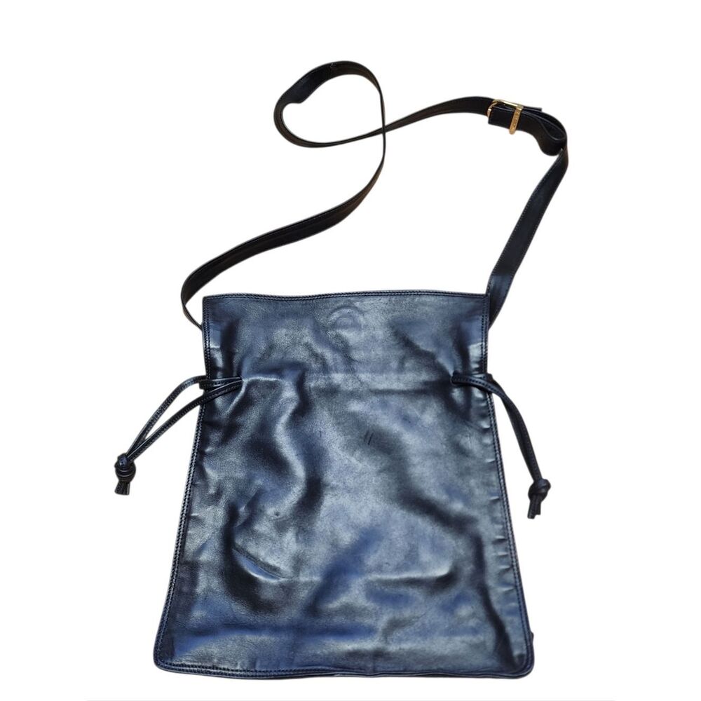 Vintage Francesco Biasia Black Leather Bag Made In Italy Old Money Minimalist